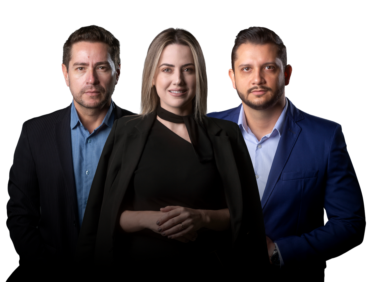 Anselmo Schumaher Ale, Simone Cristina Torrezan e Renan Gustavo S. Rebechi, advogados sócios da STR Advocacia em Santa Fé do Sul, SP
